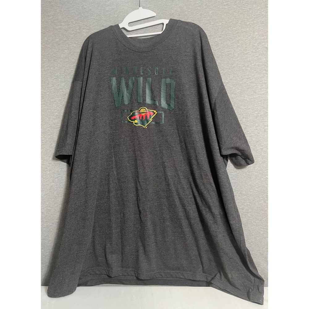 Fanatics Minnesota Wild NHL Graphic T-Shirt Mens 4XL Charcoal Gray Heather Logo